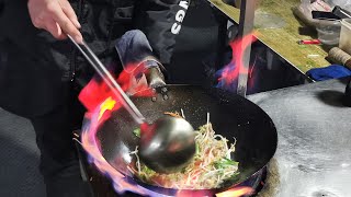Chinese Street Food soy sauce fried rice fried noodles Jingjiu market night market snacks 