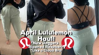Lululemon April Try On Haul | Relaxed Fit Joggers, Ripened Raspberry, Run Tights & More!