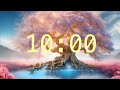 10 minute countdown timer with alarm and relaxing music  enchanted tree with gold