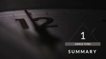 Simple Types: Summary – Swift in Sixty Seconds