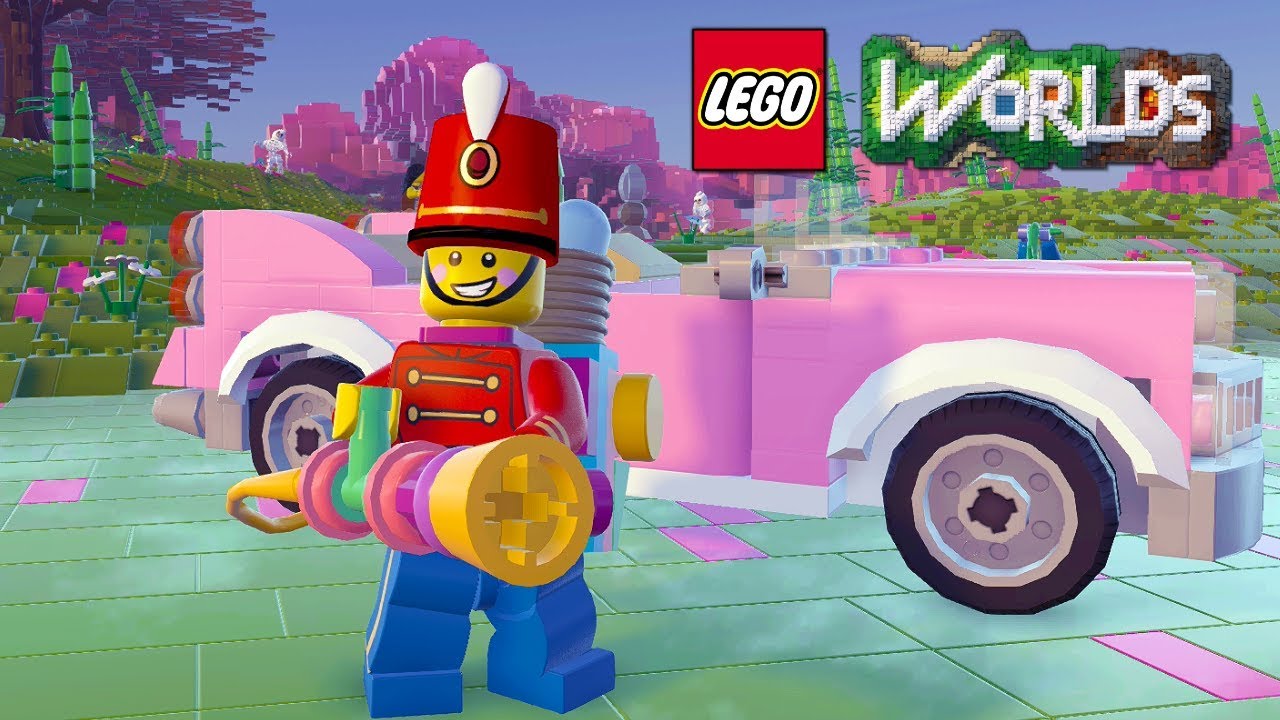 Lego Worlds Egg Blaster And Pink Convertible Unlock Codes And Free Roam Gameplay - 