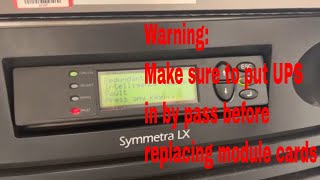 APC Symmetra Redundant Intelligence Module Faulty