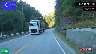 Driving Through Vestland Fylke (Norway) From Stalheim To Vinje 14.09.2021 Timelapse X4