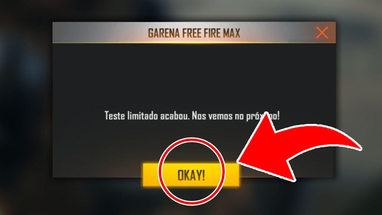 Free Fire Max - Teste Limitado Acabou - Como corrigir este erro