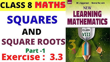 Square and square root class 8|| New learning mathematics || M L Aggarwal || Ex 3.3