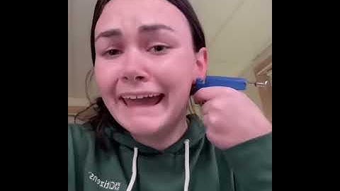 Girl tries to pierce her ears with piercing gun off Amazon.