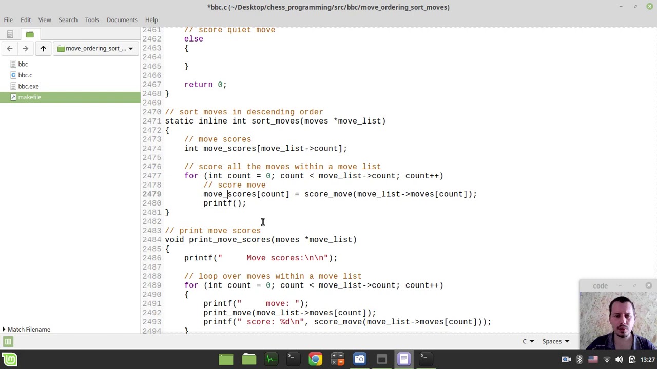 Bitboard CHESS ENGINE in C: writing SORT MOVES function - YouTube
