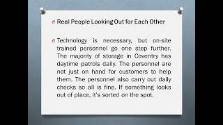 How Do Coventry Storage Units Ensure Maximum Security?