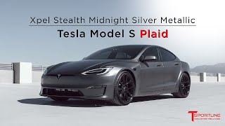 Xpel Stealth Midnight Silver Metallic Tesla Model S with 21