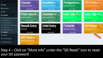 STEPS TO ACCESS TO RESET SIS PASSWORD