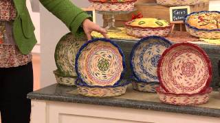 Temp-tations Old World Set of 2 9 Deep Dish Pie Plates with Rick Domeier
