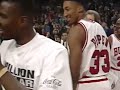 Chicago bulls fan don calhoun throws in a 75 foot shot that wins him 1000000 and a hug from mj 19