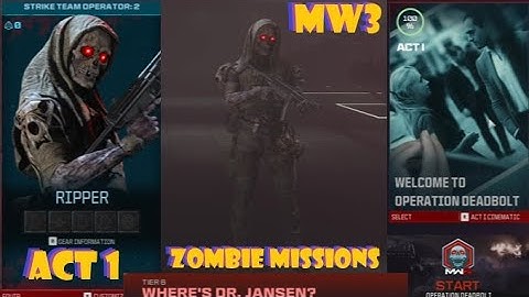 MW3 ZOMBIES (ACT 1) "MISSIONS"