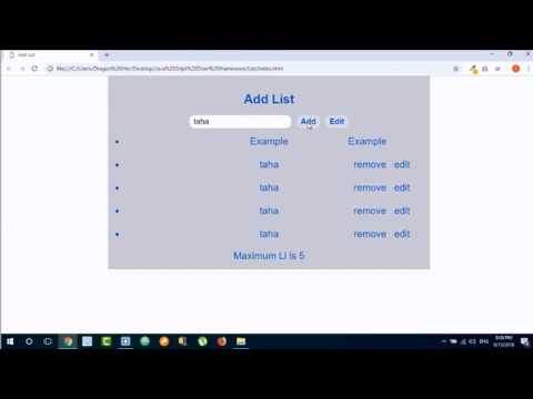 Create Add Remove Edit List - YouTube