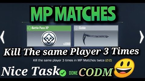Kill The Same Player 3 Times in MP Matches Task Complete || Call Of Duty Mobile ||