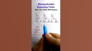 Missing Number || Reasoning Classes for SSC CGL CHSL MTS CRPF AGNIVEER & OTHERS Exam || #shorts