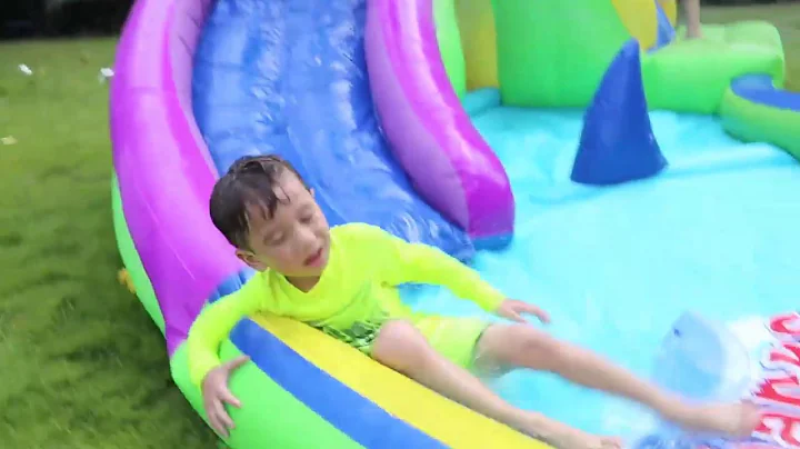Fun With Action Air Shark Water Slide - Lets Slide