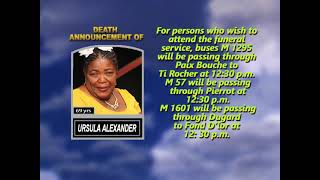 Ursula Alexander ~ Short Obituary