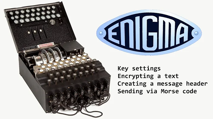 Using the Enigma cipher machine - Key setup, encrypting a secret text, creating a message header