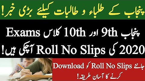 Download Punjab 9th Class Roll No Slip|Download Punjab 10th Class Roll No Slip|Punjab Matric Slips