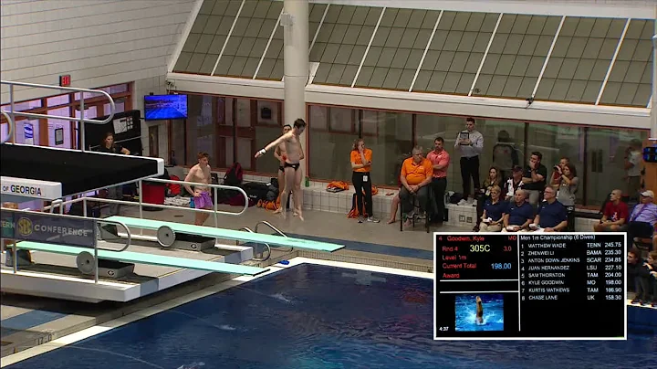 SEC CHAMPIONSHIPS: Kyle Goodwin Wins 3rd in 1-Meter