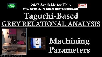 Taguchi-based Grey Relational Analysis of Machining Parameters | Taguchi GRA Optimization of Milling