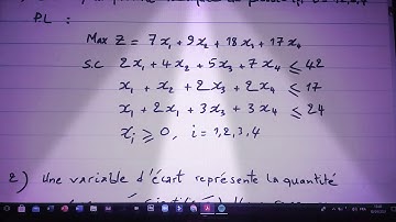 Recherche Opérationnelle méthode simplexe troisième partie