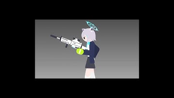 Shiroko Gun Reload Animation Test - Sticknodes Animation #shorts #sticknodes #animation