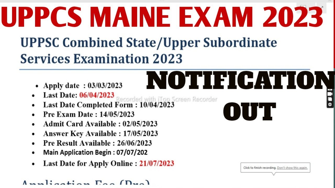 UPPCS MAIN EXAM NOTIFICATION OUT 2023 | UPPCS SYLLABUS, EXAM PATTERN ...