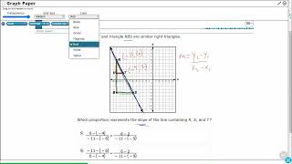 8th Grade STAAR Practice Slope of Similar Right Triangles (8.4A - #5)