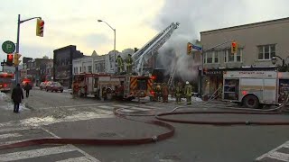 Crews battle 4-alarm fire on the Danforth