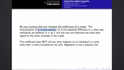 Review of Chapter 5:  Multiple Regression