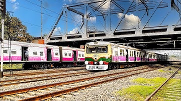 Emerging behind another EMU train | Amazing exiting EMU local chasing & overtake after freight train