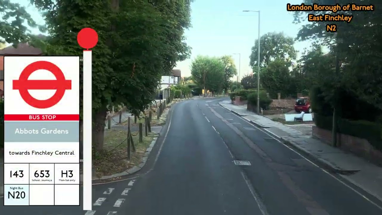 Full Route Visual - Route N20 - Trafalgar Square to Barnet Hospital - VMH2438 (LK18 AFO) 