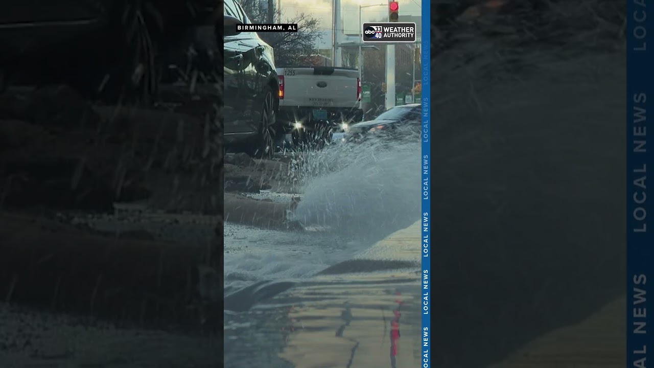 A Freeze Caused a Main Water Break in Birmingha,m, AL on Thursday 