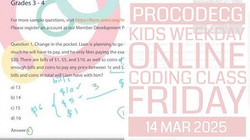 ProCodeCG Kids Weekday Coding Class - Friday - 14 Mar 2025