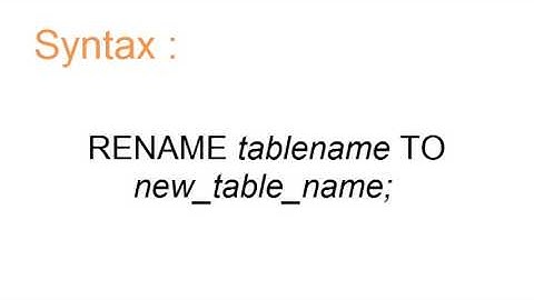 Rename_Table using SQL
