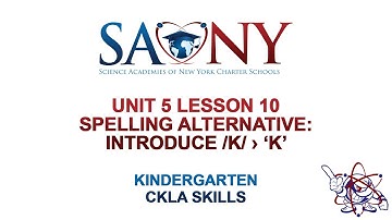 Kindergarten CKLA Skills - Unit 5 Lesson 10 Spelling Alternative: Introduce /k/ › ‘k’