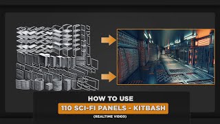 How to Use "110 Sci-Fi Panels - KITBASH" (Realtime Video)