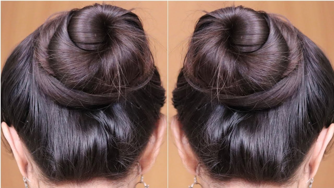 Juda Style Easy Bridal Bun Hairstyle For Long Hair Tutorial  YouTube