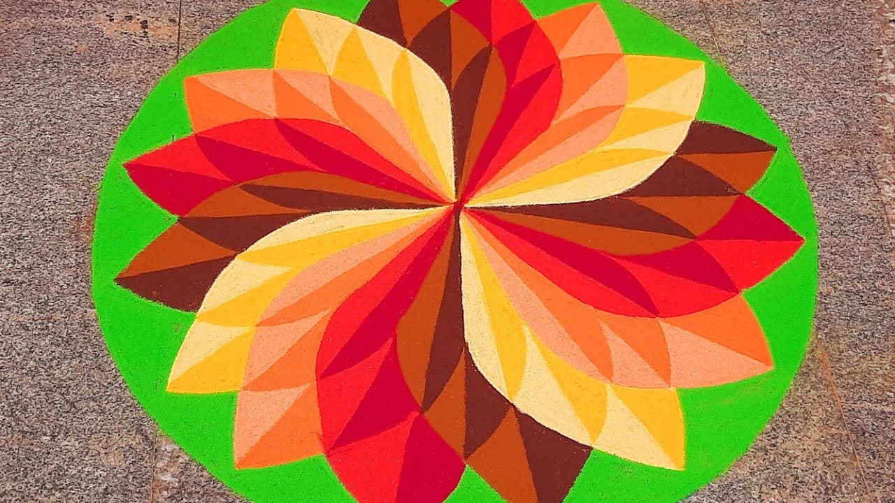 pongal kolam |3d rangoli|rangoli designs|festival rangoli|Big ...