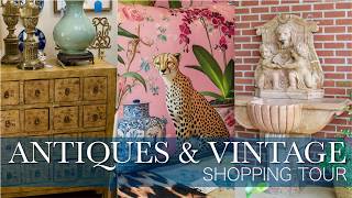 Antiques Vintage Luxury Interior Design Shop / Mall Booth Walking Tour! Elegant Ambience Home Decor
