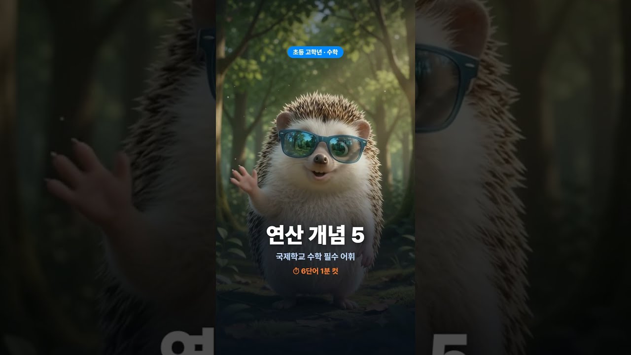 고도치와 함께 배워보는 국제학교 어휘 - 초등고학년 수학 연산개념 5번