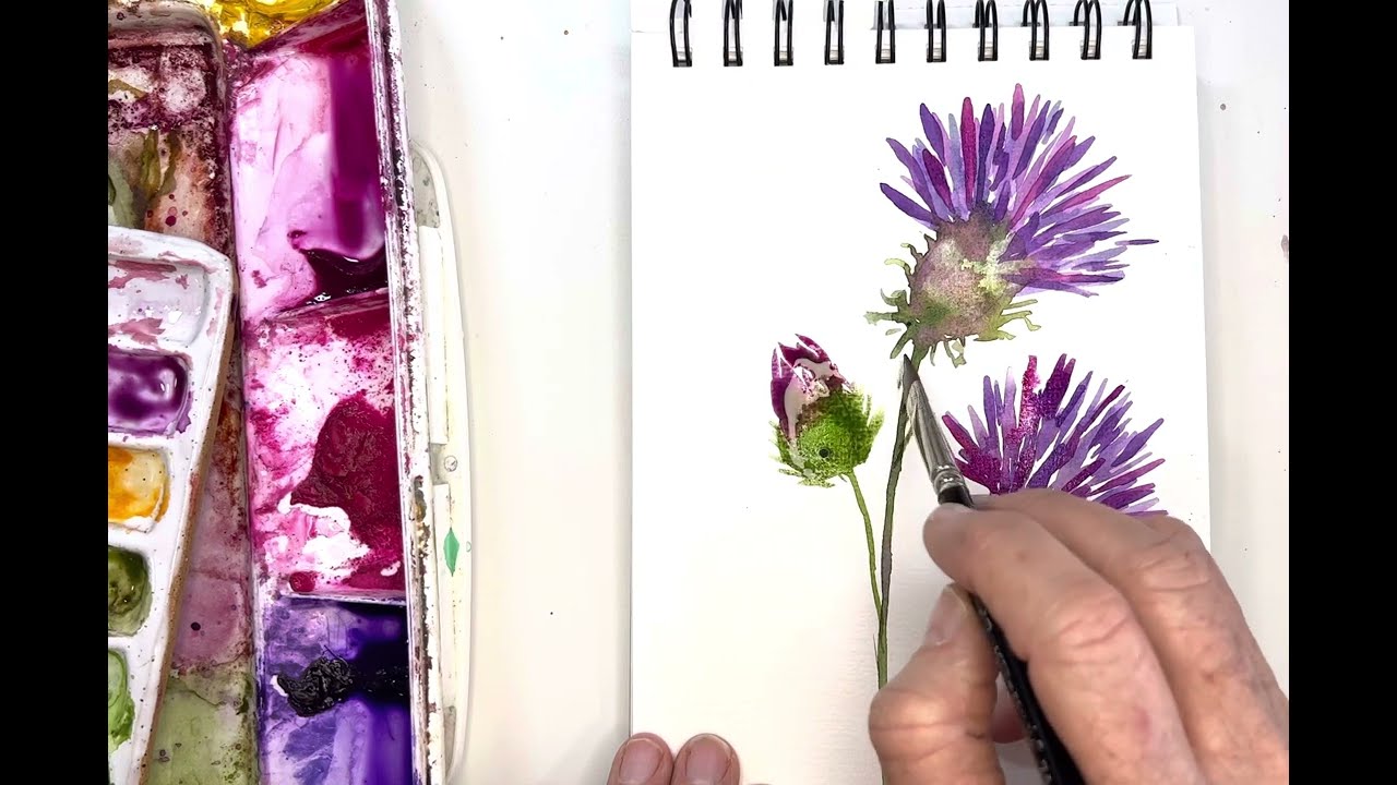 Научитесь рисовать акварельные цветы: увлекательный и простой урок по технике «мокрым по мокрому»...