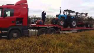 Перевозка тралом трактора с прицепом(, 2015-11-18T13:27:04.000Z)