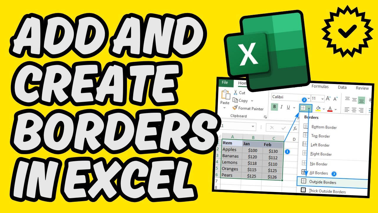 [Easy Guide] Add and Create Borders in Excel - YouTube