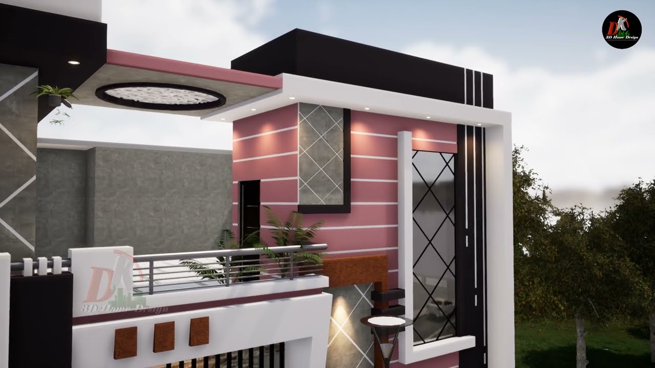 Modern house design small walk-through animation || exterior front  elevation design - YouTube