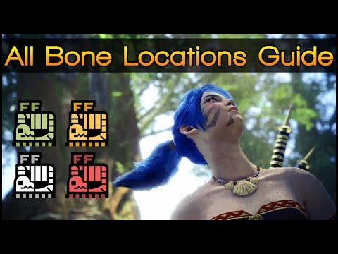 Видео: Локации Monster Hunter World Bone - Как получить Monster Slogbone, Monster Solidbone, Monster Toughbone и другие редкие кости