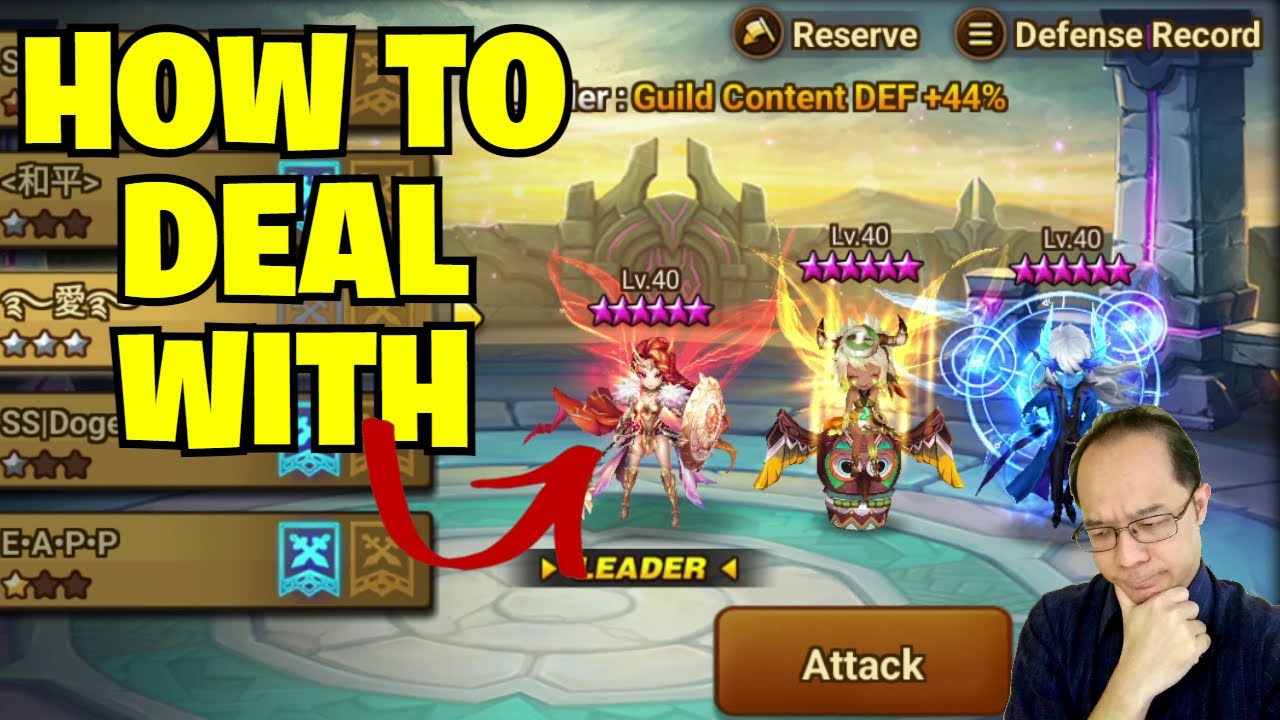 How to deal with Ophelia Theomars Riley Defenses in Guild Siege? (Summoners War)