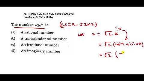 CSIR-NET/TN-SET/PG-TRB: Complex Analysis/The number √2 e^(iπ) is...? /CSIR-JUNE 2012
